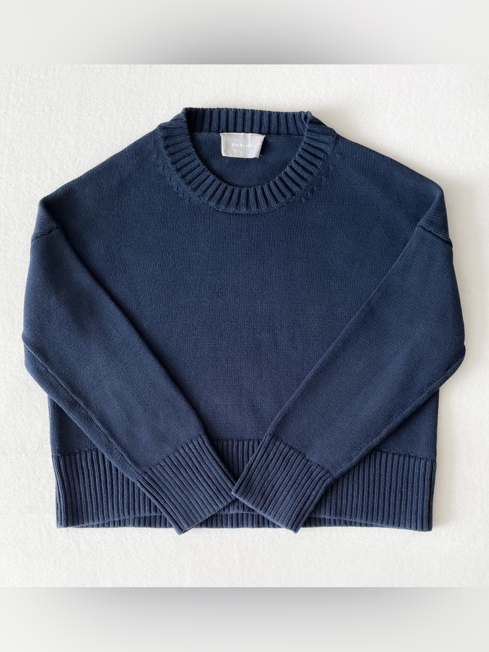 Everlane Dark Navy Ribbed Crew Sweater